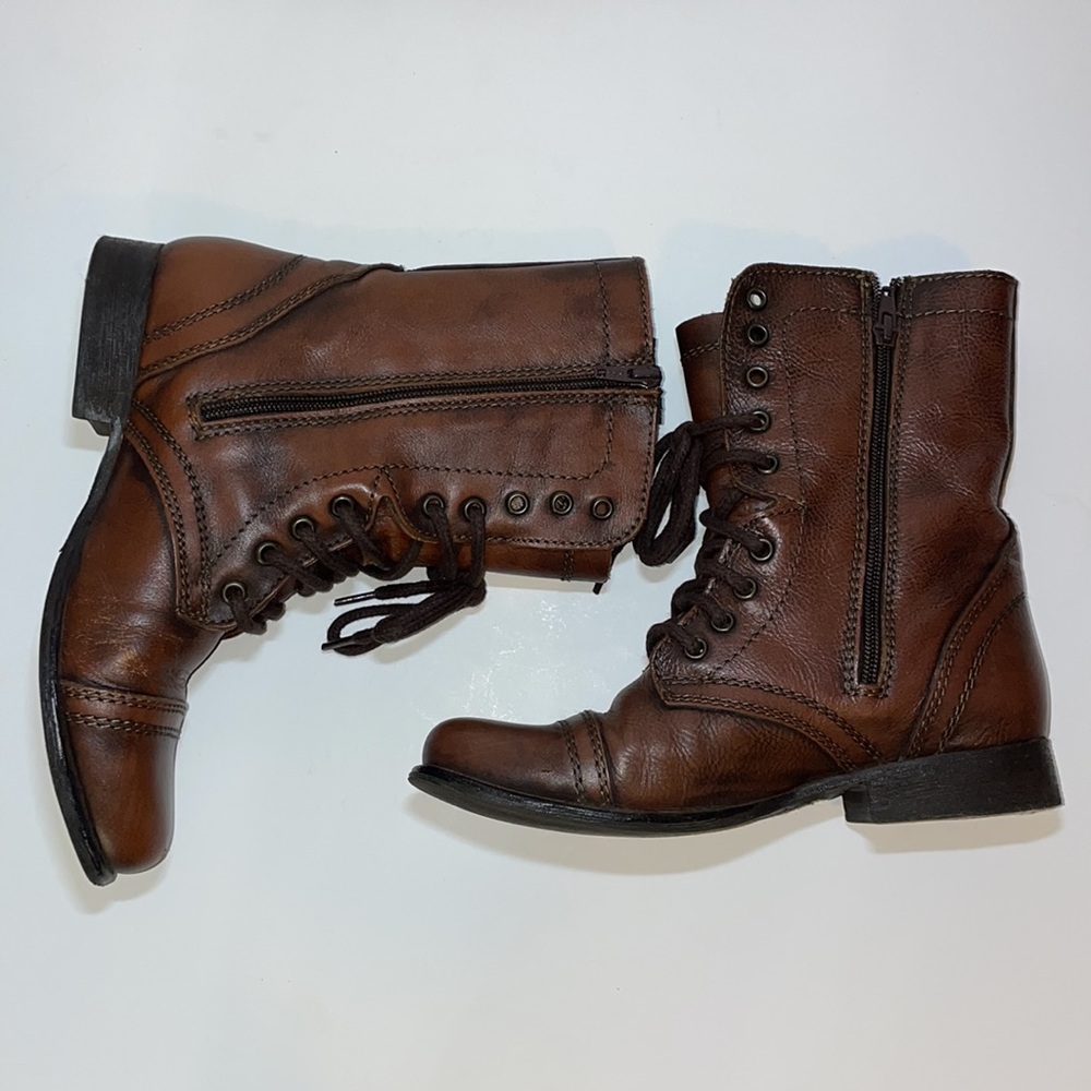 Steve Madden Troopa Lace Up Brown Combat Boots size 7.5